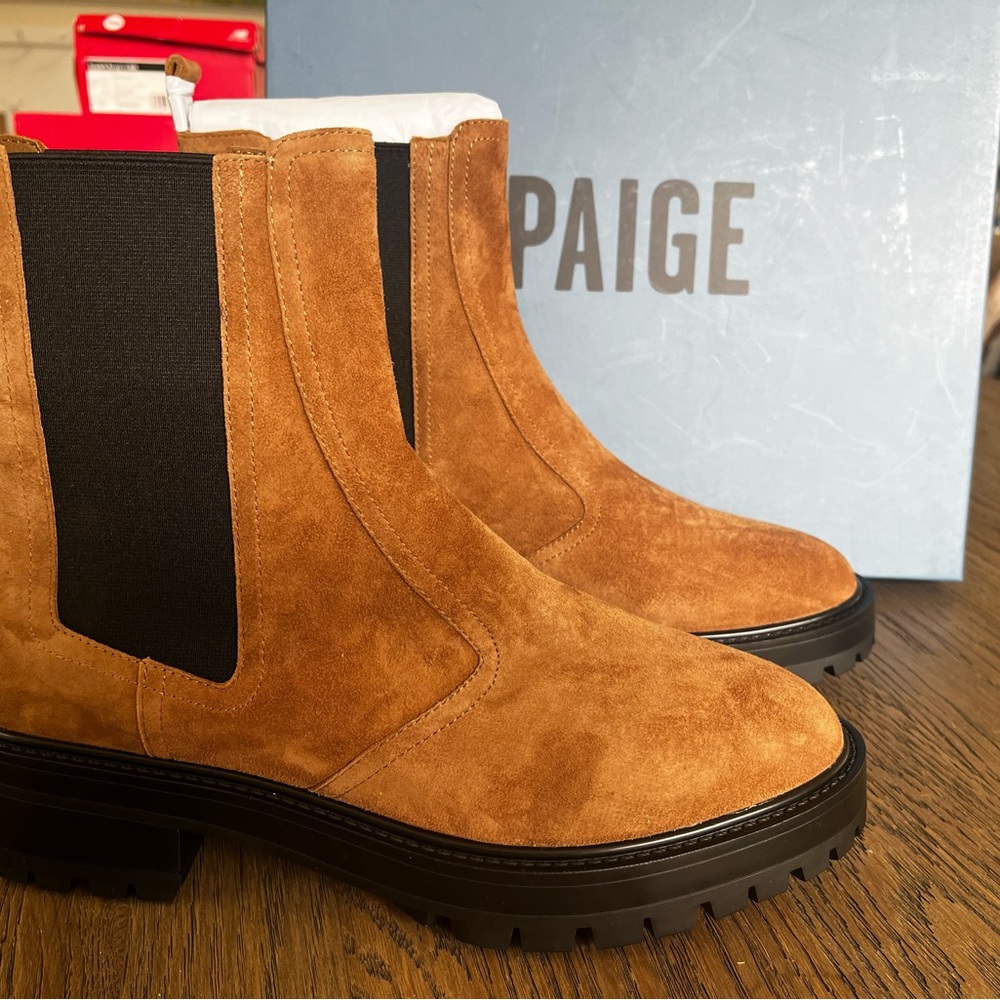 Paige Brown Suede Chelsea Boots